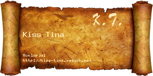 Kiss Tina névjegykártya